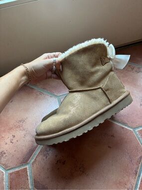 UGG Mini Bailey Bow Glimmer chestnut boots